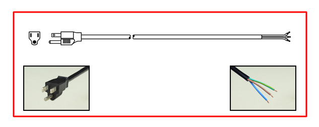 Japan Power Cord - Japan plug to Unterminated End