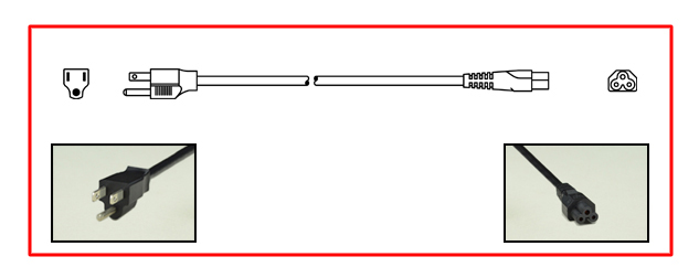 Japan plug to straight C-5 connector - Japan Power Cord