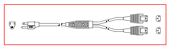 North America NEMA 5-15 plug to y-splitter straight C-13 connectors (x2) - North America Power Cord