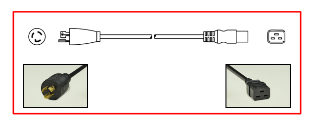 North America NEMA L5-15 Locking plug to straight C-19 connector - North America Power Cord