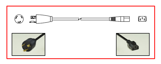 North America NEMA L5-20 Locking plug to straight C-13 connector - North America Power Cord