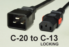 C-20 to C-13 Locking AC Power Cords and AC Cables