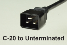 C-20 to Unterminated AC Power Cords and AC Cables
