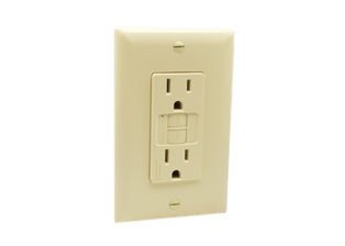 15 AMPERE-125 VOLT NEMA 5-15R GFCI DUPLEX OUTLET, (60Hz), 4mA-6mA TRIP, CLASS A RATED, SHUTTERED CONTACTS, AUTOMATIC GFCI CIRCUIT TEST, TEST / RESET BUTTONS, ON / OFF LIGHT & TRIP INDICATOR, IMPACT RESISTANT NYLON BODY & WALL PLATE, AUTOMATIC GROUND FEATURE, BACK AND SIDE WIRED TERMINALS ACCEPT #10, 12, 14 AWG CONDUCTORS, 2 POLE-3 WIRE GROUNDING, (2P+E). IVORY.

<br><font color="yellow">Notes: </font> 
<br><font color="yellow">*</font> Operating and storage temp. = -35C to +66C, 10ka short circuit rating.
<br><font color="yellow">*</font> Automatic circuit test = GFCI circuit tested automatically every 3 seconds.
<br><font color="yellow">*</font> Safelock protection = Outlet power shuts off if internal components damaged.
<br><font color="yellow">*</font> Miswire protection = Power to outlet & downstream outlets prevented if line / load terminals are wired incorrectly.
