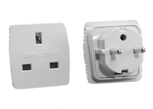 BRITISH, UNITED KINGDOM 10 AMPERE-250 VOLT PLUG ADAPTER. CONNECTS BRITISH TYPE G BS 1363A PLUGS (UK1-13P) TO GERMAN, EUROPEAN CEE 7/3 SCHUKO OUTLETS (EU1-16R) AND FRENCH CEE 7/5 (FR1-16R) OUTLETS, 2 POLE-3 WIRE GROUNDING (2P+E). WHITE. 

<br><font color="yellow">Notes: </font> 
<br><font color="yellow">*</font> Plug end = 4.8 mm diameter pins.
<br><font color="yellow">*</font><font color="yellow">*</font> Scroll down to view related product groups including similar adapters or select from Adapter Links and Transformer Links.
<br><font color="yellow">*</font> Adapter Links:  
<font color="yellow">-</font> <a href="https://www.internationalconfig.com/plug_adapt.asp" style="text-decoration: none">Country Specific Adapters</a> <font color="yellow">-</font> <a href="https://www.internationalconfig.com/universal_plug_adapters_multi_configuration_electrical_adapters.asp" style="text-decoration: none">Universal Adapters</a> <font color="yellow">-</font> <a href="https://www.internationalconfig.com/icc5.asp?productgroup=%27Plug%20Adapters%2C%20International%27" style="text-decoration: none">Entire List of Adapters</a> <font color="yellow">-</font> <a href="https://www.internationalconfig.com/Electrical_Adapters_C13_C14_C19_C20_C15_C7_C5_C21_60309_and_Electrical_Adapter_Power_Cords.asp" style="text-decoration: none">IEC 60320 Adapters</a> <font color="yellow">-</font><BR> <a href="https://www.internationalconfig.com/icc6.asp?item=IEC60320-Power-Cord-Splitters" style="text-decoration: none">IEC 60320 Splitter Adapters </a> <font color="yellow">-</font> <a href="https://www.internationalconfig.com/icc6.asp?item=IEC60320-Power-Cord-Splitters" style="text-decoration: none">NEMA Splitter Adapters </a> <font color="yellow">-</font> <a href="https://www.internationalconfig.com/icc6.asp?item=888-2126-ADPU" style="text-decoration: none">IEC 60309 Adapters</a> <font color="yellow">-</font> <a href="https://www.internationalconfig.com/cordhelp.asp" style="text-decoration: none">Worldwide and IEC Power Cord Selector</a>.
<br><font color="yellow">*</font> Transformer Links: <font color="yellow">-</font> <a href="https://www.internationalconfig.com/icc6.asp?item=Transformers" style="text-decoration: none">Step-Up, Step-Down Transformers & Voltage Converters </a>.
