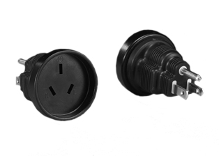 AUSTRALIAN, CHINA, ARGENTINA PLUG ADAPTER, 10 AMPERE-250 VOLT, 2 POLE-3 WIRE GROUNDING (2P+E). BLACK.

<br><font color="yellow">Notes: </font> 
<br><font color="yellow">*</font> Mates Australian AU1-10P, China CH1-10P, Argentina AR1-10P plugs with NEMA 5-15R, NEMA 5-20R (125 volt) outlets.
<br><font color="yellow">*</font> Worldwide / International / European adapters listed below in related products. Scroll down to view.
