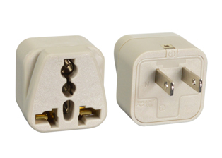 UNIVERSAL, AMERICA, CANADA, INTERNATIONAL 10 AMPERE-250 VOLT (NEMA 1-15P) TYPE B PLUG ADAPTER (NON-GROUNDING). CONNECTS EUROPEAN, INTERNATIONAL PLUGS WITH NEMA 1-15R (2 POLE-2 WIRE) AND NEMA 5-15R, NEMA 5-20R (2 POLE-3 WIRE OUTLETS). GRAY. 

<br><font color="yellow">Notes: </font> 
<br><font color="yellow">*</font> Optional plug adapter with integral "Grounding / Earth" Connection is #30250 listed below in related products.
<br><font color="yellow">*</font> View related products below for country specific universal and international worldwide plug adapters for all countries. Scroll down to view.
