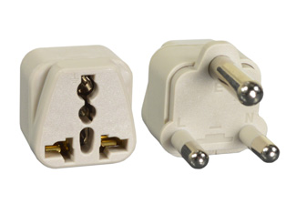 UNIVERSAL SOUTH AFRICA, INDIA 16 AMPERE-250 VOLT <font color="yellow"> TYPE M </font> PLUG ADAPTER (UK2-15P), CONNECTS SOUTH AFRICA, INDIA <font color="yellow">"TYPE D"</font> 5A/6A-250V PLUGS AND EUROPEAN, BRITISH, AUSTRALIA, AMERICAN PLUGS WITH SOUTH AFRICA, INDIA 16A-250V BS 546, IS 1293 <font color="yellow">"TYPE M"</font> OUTLETS, 2 POLE-3 WIRE GROUNDING (2P+E). GRAY.

<br><font color="yellow">Notes: </font> 
 <br><font color="yellow">*</font> Add-on adapter #74900-SGA required for "Grounding / Earth" connection when #30265 is used with European, German, French "Schuko" CEE 7/7 & CEE 7/4 plugs.
<br><font color="yellow">*</font> Optional plug adapters with integral "Grounding / Earth" connection are #30195-A and #30195 available.
<br><font color="yellow">*</font> View related products below for country specific universal and international worldwide plug adapters for all countries.
 
