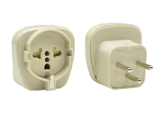 ISRAEL 10 AMPERE-250 VOLT PLUG ADAPTER (IS1-10P), SHUTTERED CONTACTS, 2 POLE-3 WIRE GROUNDING (2P+E), GREY. 

<br><font color="yellow">Notes: </font> 
<br><font color="yellow">*</font> Connects American NEMA 1-15P, NEMA 5-15P (molded on plugs), EU1-16P "Schuko", SW1-10P, IT1-10P plugs and "Europlug" )non-grounding) plugs to Israel (IS1-16R) power outlets.
<br><font color="yellow">*</font> Scroll down to view additional related products.
