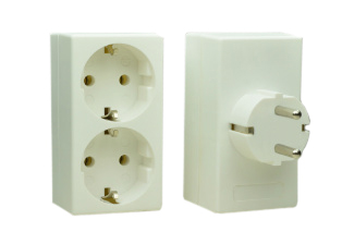 EUROPEAN "SCHUKO" (EU1-16R) CEE 7/3 PLUG ADAPTER, 16 AMPERE-250 VOLT, CONVERTS SINGLE "SCHUKO" WALL OUTLET INTO A DUPLEX OUTLET, 2 POLE-3 WIRE GROUNDING. WHITE.

<br><font color="yellow">Notes: </font> 
<br><font color="yellow">*</font> View PDF print below for installation details.
<br><font color="yellow">*</font> View #30305 below in related products for alternate design.