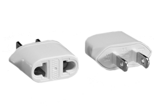 EUROPEAN / AMERICAN PLUG ADAPTER, CONNECTS EUROPEAN 2 POLE-2 WIRE PLUGS (4.0mm / 4.8mm Diameter pins) with <font color="yellow"> NEMA 5-15R (15A-125V) & NEMA 5-20R (20A-125V)</font> outlets. WHITE. 

<br><font color="yellow">Notes: </font> 
<br><font color="yellow">*</font> American / European 2 pole-3 wire grounding (2P+E) plug adapters, Universal European plug adapters, IEC 60320 C-13, C-14, C-19, C-20 plug adapters are listed below in related products. Scroll down to view.
<br><font color="yellow">*</font><font color="yellow">*</font> Scroll down to view related product groups including similar adapters or select from Adapter Links and Transformer Links.
<br><font color="yellow">*</font> Adapter Links:  
<font color="yellow">-</font> <a href="https://www.internationalconfig.com/plug_adapt.asp" style="text-decoration: none">Country Specific Adapters</a> <font color="yellow">-</font> <a href="https://www.internationalconfig.com/universal_plug_adapters_multi_configuration_electrical_adapters.asp" style="text-decoration: none">Universal Adapters</a> <font color="yellow">-</font> <a href="https://www.internationalconfig.com/icc5.asp?productgroup=%27Plug%20Adapters%2C%20International%27" style="text-decoration: none">Entire List of Adapters</a> <font color="yellow">-</font> <a href="https://www.internationalconfig.com/Electrical_Adapters_C13_C14_C19_C20_C15_C7_C5_C21_60309_and_Electrical_Adapter_Power_Cords.asp" style="text-decoration: none">IEC 60320 Adapters</a> <font color="yellow">-</font><BR> <a href="https://www.internationalconfig.com/icc6.asp?item=IEC60320-Power-Cord-Splitters" style="text-decoration: none">IEC 60320 Splitter Adapters </a> <font color="yellow">-</font> <a href="https://www.internationalconfig.com/icc6.asp?item=IEC60320-Power-Cord-Splitters" style="text-decoration: none">NEMA Splitter Adapters </a> <font color="yellow">-</font> <a href="https://www.internationalconfig.com/icc6.asp?item=888-2126-ADPU" style="text-decoration: none">IEC 60309 Adapters</a> <font color="yellow">-</font> <a href="https://www.internationalconfig.com/cordhelp.asp" style="text-decoration: none">Worldwide and IEC Power Cord Selector</a>.
<br><font color="yellow">*</font> Transformer Links: <font color="yellow">-</font> <a href="https://www.internationalconfig.com/icc6.asp?item=Transformers" style="text-decoration: none">Step-Up, Step-Down Transformers & Voltage Converters </a>.