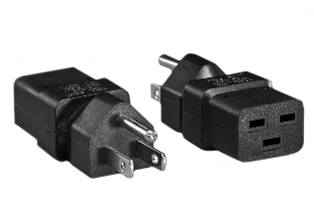 ADAPTER, 15 AMPERE-125 VOLT NEMA 5-15P PLUG, IEC 60320 C-19 CONNECTOR, CONNECTS C-19 CONNECTOR WITH IEC 60320 C-20 PLUGS, C-20 POWER CORDS, C-20 POWER INLETS, 2 POLE-3 WIRE GROUNDING (2P+E). BLACK.

<br><font color="yellow">Notes: </font> 
<br><font color="yellow">*</font> NEMA 5-15P plug connects with NEMA 5-15R and NEMA 5-20R outlets.
<br><font color="yellow">*</font> "Y" type splitter adapter, C-19, C-20 plug adapters, IEC 60320 C-13, C-14, C-15, C-5, C-7 plug adapters, European adapters are listed below in related products. Scroll down to view.
