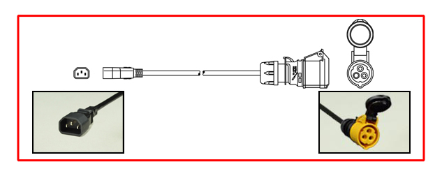 IEC 60309 (4h) 15A-125V ADAPTER. IEC 60309 (IP44) CONNECTOR, IEC 60320 C-14 PLUG, 14/3 AWG 105C SJTO, 2 POLE-3 WIRE GROUNDING (2P+E), 0.3 METERS (1 FOOT) (12") LONG. YELLOW CONNECTOR, BLACK CORD AND PLUG.

<br><font color="yellow">Notes: </font>
<br> Adapter 30488 wired for use in USA / North America. Use adapter 30488-EU for European applications. Link: # <a href="https://internationalconfig.com/icc6.asp?item=30488-EU" style="text-decoration: none">30488-EU</a>.
<br><font color="yellow">*</font><font color="orange">Custom lengths / designs available.</font>  
<br><font color="yellow">*</font><font color="yellow">*</font> Scroll down to view related product groups including similar adapters or select from Adapter Links and Transformer Links.
<br><font color="yellow">*</font> Adapter Links:  
<font color="yellow">-</font> <a href="https://www.internationalconfig.com/plug_adapt.asp" style="text-decoration: none">Country Specific Adapters</a> <font color="yellow">-</font> <a href="https://www.internationalconfig.com/universal_plug_adapters_multi_configuration_electrical_adapters.asp" style="text-decoration: none">Universal Adapters</a> <font color="yellow">-</font> <a href="https://www.internationalconfig.com/icc5.asp?productgroup=%27Plug%20Adapters%2C%20International%27" style="text-decoration: none">Entire List of Adapters</a> <font color="yellow">-</font> <a href="https://www.internationalconfig.com/Electrical_Adapters_C13_C14_C19_C20_C15_C7_C5_C21_60309_and_Electrical_Adapter_Power_Cords.asp" style="text-decoration: none">IEC 60320 Adapters</a> <font color="yellow">-</font><BR> <a href="https://www.internationalconfig.com/icc6.asp?item=IEC60320-Power-Cord-Splitters" style="text-decoration: none">IEC 60320 Splitter Adapters </a> <font color="yellow">-</font> <a href="https://www.internationalconfig.com/icc6.asp?item=IEC60320-Power-Cord-Splitters" style="text-decoration: none">NEMA Splitter Adapters </a> <font color="yellow">-</font> <a href="https://www.internationalconfig.com/icc6.asp?item=888-2126-ADPU" style="text-decoration: none">IEC 60309 Adapters</a> <font color="yellow">-</font> <a href="https://www.internationalconfig.com/cordhelp.asp" style="text-decoration: none">Worldwide and IEC Power Cord Selector</a>.
<br><font color="yellow">*</font> Transformer Links: <font color="yellow">-</font> <a href="https://www.internationalconfig.com/icc6.asp?item=Transformers" style="text-decoration: none">Step-Up, Step-Down Transformers & Voltage Converters </a>.