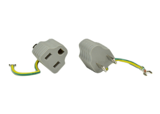 JAPAN 15 AMPERE-125 VOLT TYPE B, TYPE A PLUG ADAPTER,4 INCH GROUND LEAD, SPADE TERMINAL. GRAY.

<br><font color="yellow">Notes: </font> 
<br><font color="yellow">*</font> Approvals, Certifications: PSE, JET, RoHS3.
<br><font color="yellow">*</font> Connects Japan (JA1-15P), American, NEMA 5-15P Type B plugs (2P+E), NEMA 1-15P Type A plugs (2P) with Japan 2 wire outlets.  
<br><font color="yellow">*</font> Japan power cords, plugs, outlets, outlets strips are listed below. Scroll down to view.



 
