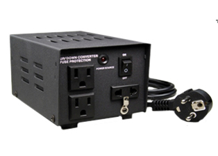 EUROPEAN INTERNATIONAL COMBINATION VOLTAGE STEP-DOWN OR STEP-UP TRANSFORMER, 500 WATTS (VA), 50/60 HZ, FUSED, NEMA 5-15R OUTLET. ON-OFF SWITCH, 5.0 FOOT LONG POWER SUPPLY CORD WITH "SCHUKO" EU1-16P PLUG. CE MARK.

<br><font color="yellow">Notes: </font> 
<br><font color="yellow">*</font> Auto transformers change voltage levels and not frequency from 50 to 60 cycle (hertz) or vice versa. Appliances using synchronous motors should have the motor designed for the specific frequency if motor speed is critical for proper operation of the appliance or equipment.
<br><font color="yellow">*</font> NOT recommended for use with refrigerators.
