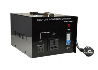 EUROPEAN INTERNATIONAL STEP UP, STEP DOWN VOLTAGE TRANSFORMER, 3000 WATTS (VA), 50/60 HZ, ONE NEMA 5-15R AND ONE EUROPEAN UNIVERSAL FUSED OUTLETS, CIRCUIT BREAKER, POWER ON INDICATOR LIGHT, ON/OFF SWITCH, 5.0 FOOT LONG POWER SUPPLY CORD WITH "SCHUKO" EU1-16P PLUG. CE MARK.

<br><font color="yellow">Notes: </font> 
<br><font color="yellow">*</font> Auto transformers change voltage levels and not frequency from 50 to 60 cycle (hertz) or vice versa. Appliances using synchronous motors should have the motor designed for the specific frequency if motor speed is critical for proper operation of the appliance or equipment.
<br><font color="yellow">*</font> NOT recommended for use with refrigerators.
