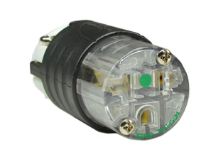15A-125V HOSPITAL GRADE CONNECTOR, TYPE B, GREEN DOT NEMA 5-15R, POWER CORD DUST / MOISTURE SHIELD, IMPACT RESISTANT NYLON BODY, 2 POLE-3 WIRE GROUNDING (2P+E), TERMINALS ACCEPT 10/3, 12/3, 14/3, 16/3, 18/3 AWG CONDUCTORS, 0.230-0.720" CORD GRIP RANGE. BLACK/CLEAR. UL/CSA LISTED.

<br><font color="yellow">Notes: </font> 
<br><font color="yellow">*</font> Screw torque: Terminal screws = 12 in. lbs., Strain relief / assembly screws = 8-10 in. lbs.
<br><font color="yellow">*</font> Plugs, connectors, receptacles, power cords, power strips, weatherproof outlets are listed below in related products. Scroll down to view.
