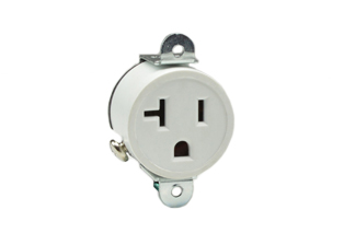 20 AMPERE-125 VOLT AC (USA / CANADA) PANEL MOUNT OUTLET, NEMA 5-20R TYPE B, SPECIFICATION GRADE, SIDE WIRED, SCREW TERMINALS, 2 POLE-3 WIRE GROUNDING (2P+E). WHITE. 

<br><font color="yellow">Notes: </font> 
<br><font color="yellow">*</font> Terminal screw torque = 1.6Nm-2.0Nm.
<br><font color="yellow">*</font> Outlet accepts NEMA 5-20P (20A-125V) & NEMA 5-15P (15A-125V) plugs.
<br><font color="yellow">*</font> Plugs, receptacles, outlets, power strips, connectors, inlets, power cords, weatherproof outlets, plug adapters are listed below in related products. Scroll down to view.