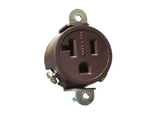 20 AMPERE-125 VOLT AC (USA / CANADA) PANEL MOUNT OUTLET, NEMA 5-20R TYPE B, SPECIFICATION GRADE, SIDE WIRED, SCREW TERMINALS, 2 POLE-3 WIRE GROUNDING (2P+E). BROWN. 

<br><font color="yellow">Notes: </font> 
<br><font color="yellow">*</font> Terminal screw torque = 1.6Nm-2.0Nm.
<br><font color="yellow">*</font> Outlet accepts NEMA 5-20P (20A-125V) & NEMA 5-15P (15A-125V) plugs.
<br><font color="yellow">*</font> Plugs, receptacles, outlets, power strips, connectors, inlets, power cords, weatherproof outlets, plug adapters are listed below in related products. Scroll down to view.
 