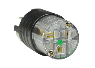 20A-125V HOSPITAL GRADE CONNECTOR, GREEN DOT NEMA 5-20R, DUST / MOISTURE SHIELD, IMPACT RESISTANT NYLON BODY, 2 POLE-3 WIRE GROUNDING (2P+E), TERMINALS ACCEPT 10/3, 12/3, 14/3, 16/3, 18/3 AWG CONDUCTORS, 0.230-0.720" CORD GRIP RANGE. BLACK/CLEAR. UL/CSA LISTED.

<br><font color="yellow">Notes: </font> 
<br><font color="yellow">*</font> Screw torque: Terminal screws = 12 in. lbs., Strain relief / assembly screws = 8-10 in. lbs.
<br><font color="yellow">*</font> Plugs, connectors, receptacles, power cords, power strips, weatherproof outlets are listed below in related products. Scroll down to view.
