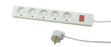 DENMARK 13 AMPERE-250 VOLT "EDP" 5 OUTLET PDU POWER STRIP, SHUTTERED CONTACTS, ILLUMINATED "ON/OFF" SWITCH, 2 POLE-3 WIRE GROUNDING (2P+E), 1.5 METER (4FT-11IN) CORD. WHITE.

<br><font color="yellow">Notes: </font> 
<br><font color="yellow">*</font> Accepts Danish "EDP" (electronic data protection) plugs ONLY.
<br><font color="yellow">*</font> For horizontal rack applications use #52019 or #52019-BLK mounting plate.
<br><font color="yellow">*</font> Scroll down to view Denmark "EDP"plugs, outlets.



 