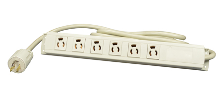 15 AMPERE-125 VOLT 6 OUTLET <font color="RED"> LOCKING </font> PDU POWER STRIP. <font color="RED"> JAPAN JIS C 8303 (JA5-15R) OUTLETS "LOCK IN" AMERICAN STRAIGHT BLADE (NEMA 5-15P, NEMA 1-15P) PLUGS, </font>, 3.0 METER (9FT-10IN) POWER CORD. IVORY. PSE, JET APPROVED. 

<br><font color="yellow">Notes: </font> 
<br><font color="yellow">*</font> This outlet configuration design <font color="yellow"> accepts American straight blade 15A-125V plugs (NEMA 5-15P, NEMA 1-15P), Japan 15A-125V plugs (JA1-15P)</font> and locks the plugs into the outlets. Prevents accidental disconnect.
 