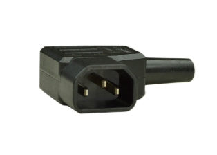IEC 60320 C-14 LEFT ANGLE PLUG, 10 AMP-250 VOLT, 2 POLE-3 WIRE GROUNDING (2P+E), TERMINALS ACCEPT 18AWG-14AWG CONDUCTORS, MAX ∅14AWG (2.5mm�), INTERNAL STRAIN RELIEF ACCEPTS 10mm (0.394") DIAMETER CORD, EXTERNAL STRAIN RELIEF ACCEPTS 7mm (0.276") DIAMETER CORD, POLYAMIDE 6 (NYLON), TEMP. RATING = -30�C TO +80�C, BLACK. 

<br><font color="yellow">Notes: </font> 
<br><font color="yellow">*</font> IEC 60320 plugs, connectors, power cords, outlet strips, sockets, inlets, plug adapters are listed below in related products. Scroll down to view.