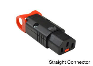 TRU-LOCK IEC 60320, <font color="RED"> C-13 LOCKING CONNECTOR</font> (REWIREABLE), 15 AMPERE 125V-250V, C(UL)US LISTED, 10 AMPERE 250 VOLT INTERNATIONAL, APPROVALS: KEMA-KEUR, ENEC-05, PSE, AS/NZS 4417 (RCM) MARK, SGS, 2 POLE-3 WIRE GROUNDING (2P+E). BLACK.  

<br><font color="yellow">Notes: </font> 
<br><font color="yellow">*</font> Terminals accept 18AWG-14AWG (0.75mm-1.50mm) conductors.
<br><font color="yellow">*</font> Max cable size = 9.52mm (0.375") dia.
<br><font color="yellow">*</font> Terminal screw torque = 0.4Nm, Strain relief = 0.3Nm
<br><font color="yellow">*</font> Temp. range = -20�C to +55�C.
<br><font color="yellow">*</font> Locks onto C-14 inlets, PDU strips, plugs, cords.<font color="RED"> Red slide lever unlocks C-13 connector.</font> Retract (pull back) red color lever before inserting or removing connector. Prevents damage to locking system.
<br><font color="yellow">*</font> Body Material LSZH (Low Smoke Zero Halogen).
<br><font color="yellow">*</font> IEC 60320 C-13, C-19 "locking" power cords, outlet strips, sockets are listed in related products. Scroll down to view.