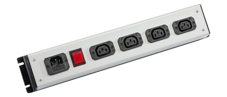 IEC 60320 C-13, C-14 10 AMPERE-250 VOLT 4 OUTLET PDU POWER STRIP, D.P. ILLUMINATED ON/OFF SWITCH, 2 POLE-3 WIRE GROUNDING (2P+E), C-14 FUSED POWER INLET. BLACK/GRAY.

<br><font color="yellow">Notes: </font> 
<br><font color="yellow">*</font> For horizontal rack applications use #52019 or #52019-BLK mounting plate.
<br><font color="yellow">*</font> Fused C14 power inlet accepts C13, C15 detachable power cords and rewireable C13, C15 connectors.
<br><font color="yellow">*</font> IEC 60320 C13, C14 PDU outlet strips, detachable power cords, "Y" splitter cords, C14 plugs, C13, C15 connectors, inlets, outlets, sockets, receptacles, plug adapters are listed below in related products. Scroll down to view.
 

 
