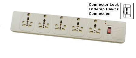 SOUTH AFRICA, INDIA UNIVERSAL MULTI-CONFIGURATION 13 AMPERE-250 VOLT PDU POWER STRIP, 5 OUTLETS, 50/60Hz, <font color="yellow">"LOCKING TYPE" POWER INLET"</font>, SURGE PROTECTION, ILLUMINATED ON/OFF CIRCUIT BREAKER, SHUTTERED CONTACTS, 2 POLE-3 WIRE GROUNDING (2P+E). IVORY.

<br><font color="yellow">Notes: </font> 
<br><font color="yellow">*</font> Select a mating locking power supply cord for 58205. [88-WE-XXX] series cords are listed on Dimensional Data Sheet, in related products below or visit <a href="https://internationalconfig.com/icc6.asp?item=88-WE-Power-Cord-Selector" target="_blank" style="text-decoration: none">58205 Power Supply Cord Selector</a>.

<br><font color="yellow">*</font> <font color="yellow"> Outlets accept South Africa Type D (5A/6A-250V) plugs, South Africa Type M (16A-250V) plugs. </font> 

<br><font color="yellow">*</font> Outlets also accept European, UK, Italy, Denmark, Swiss, Australia, India, South Africa, China, Japan, Brazil, Argentina, American, South America, Israel, Asia, Thailand plugs.

<br><font color="yellow">*</font> Mating South Africa, International plug configurations are listed on the Dimensional Data Sheet.

<br><font color="yellow">*</font> Three #74900-SGA socket adapters included. Adapters provide ground [Earth Connection] when European CEE 7/4, CEE 7/7 Schuko plugs are used with # 58205 power strip.

<br><font color="yellow">*</font> PDU horizontal rack mount applications. Use #52019, #52019-BLK mounting plates.
<br><font color="yellow">*</font> Complete range of Universal Multi Configuration Power Strips. <a href="https://www.internationalconfig.com/multi-configuration-universal-power-strips-multiple-outlet-pdu-power-distribution-units.asp" style="text-decoration: none">Universal Power Strips Link</a>

 
 



  