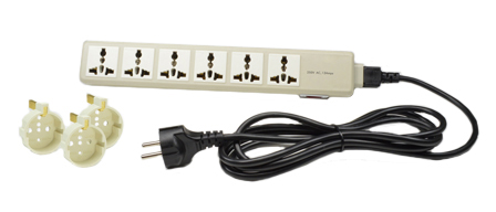 UNIVERSAL EUROPEAN, INTERNATIONAL CEE 7/7, CEE 7/4 "SCHUKO" MULTI-CONFIGURATION 6 OUTLET, 13 AMPERE-250 VOLT [3250 WATTS] PDU POWER STRIP, 50/60Hz, C-14 POWER INLET, SURGE PROTECTION, ILLUMINATED ON/OFF CIRCUIT BREAKER, 2 POLE-3 WIRE GROUNDING [2P+E], <font color="YELLOW"> EUROPEAN, GERMAN, FRANCE CEE 7/7, CEE 7/4 "SCHUKO" POWER CORD, 2.5 METERS [8FT-2IN] LONG</font>. IVORY.

<br><font color="yellow">Notes: </font> 
<br><font color="yellow">*</font> C-14 power inlet accepts all IEC 60320 C-13, C-15 power cords, connectors.
 <br><font color="yellow">*</font> Universal outlets accept European, Germany, France, Belgium, UK, British, Italy, Denmark, Swiss, Australia, China, Japan, Brazil, Argentina, American, South America, Israel, Asia, Thailand plugs.

<br><font color="yellow">*</font> <font color="yellow"> Outlets also accepts South Africa, India Type D (5/6A-250V) BS 546 plugs, South Africa 16A-250V Type N (SANS 164-2) plugs.</font> Use #74900-SGA socket adapter to provide ground [Earth] connection when European CEE 7/4, CEE 7/7 Schuko plugs are used with #58207 outlets.
<br><font color="yellow">*</font> Three #74900-SGA socket adapters included.  
<br><font color="yellow">*</font> Mating International, European plug types are listed on the Dimensional Data Sheet.
 
<br><font color="yellow">*</font> For PDU horizontal rack mount applications. Use #52019, #52019-BLK mounting plates.
<br><font color="yellow">*</font> Power cords, plugs, outlets, connectors are listed below in related products. Scroll down to view.

 



 