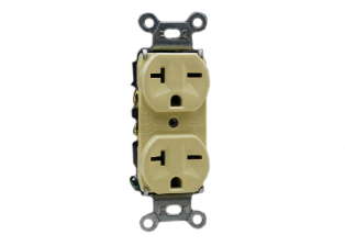20 AMPERE-250 VOLT (NEMA 6-20R/NEMA 6-15R), AMERICAN DUPLEX OUTLET, 2 POLE-3 WIRE GROUNDING (2P+E), IMPACT RESISTANT NYLON BODY, SPECIFICATION GRADE. IVORY.

<br><font color="yellow">Notes: </font> 
<br><font color="yellow">*</font> Outlet mounts on American 2x4 wall boxes or wall boxes with 3.28" (83mm / 84mm) mounting centers.

<br><font color="yellow">*</font> Outlet accepts NEMA 6-20P (20A-250V) & NEMA 6-15P (15A-250V) plugs.

<br><font color="yellow">*</font> NEMA 5-15R outlets & <font color="yellow">Universal outlets </font> 
for European, British wall boxes available. View <a href="https://internationalconfig.com/icc6.asp?item=73551-US" style="text-decoration: none">NEMA 5-15R & Universal Versions</a>

  