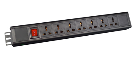UNIVERSAL MULTI-CONFIGURATION 10 AMPERE 250 VOLT 7 OUTLET PDU POWER STRIP, 19" VERTICAL RACK / SURFACE MOUNT, (1.5U), ILLUMINATED D.P. SWITCH, IEC 60320 C-14 POWER INLET <font color="yellow">(ON BACK SIDE OF STRIP)</font>, METAL ENCLOSURE, 2 POLE-3 WIRE GROUNDING (2P+E). BLACK.

<br><font color="yellow">Notes: </font> 
<br><font color="yellow">*</font> Operating Temp. = -10�C to +60�C.
<br><font color="yellow">*</font> Storage Temp. = -25�C to +65�C.
<br><font color="yellow">*</font> Plug adapter #30140-A available. Provides "Earth" grounding connection (2P+E) for CEE 7/7, CEE 7/4 European Schuko, French plugs used with universal power strips.
<br><font color="yellow">*</font> C-14 inlet accepts all C-13, C-15 power cords, connectors.
<br><font color="yellow">*</font> View Dimensional Data Sheet for mating International, European, Thailand, China, American Plugs.
<br><font color="yellow">*</font> Mounting brackets reversible for horizontal mount applications.
<br><font color="yellow">*</font> Complete range of Universal Multi Configuration Power Strips. <a href="https://www.internationalconfig.com/multi-configuration-universal-power-strips-multiple-outlet-pdu-power-distribution-units.asp" style="text-decoration: none">Universal Power Strips Link</a>
<br><font color="yellow">*</font> Mating power cords listed below in related products. Scroll down to view.

