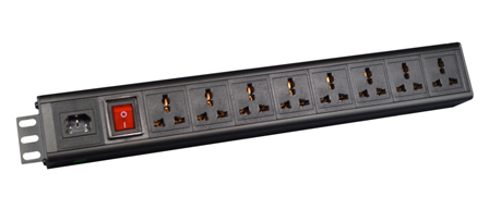 UNIVERSAL MULTI-CONFIGURATION 10 AMPERE 250 VOLT 8 OUTLET PDU POWER STRIP, 19" VERTICAL RACK / SURFACE MOUNT, (1.5U), ILLUMINATED D.P. SWITCH, IEC 60320 C-14 POWER INLET, METAL ENCLOSURE, 2 POLE-3 WIRE GROUNDING (2P+E). BLACK.

<br><font color="yellow">Notes: </font> 
<br><font color="yellow">*</font> Operating Temp. = -10C to +60C.
<br><font color="yellow">*</font> Storage Temp. = -25C to +65C.
<br><font color="yellow">*</font> Plug adapter #30140-A available. Provides "Earth" grounding connection (2P+E) for CEE 7/7, CEE 7/4 European Schuko, French plugs used with universal power strips.
<br><font color="yellow">*</font> C-14 inlet accepts all C-13, C-15 power cords, connectors.
<br><font color="yellow">*</font> View Dimensional Data Sheet for mating International, European, Thailand , China, American Plugs.
<br><font color="yellow">*</font> Mounting brackets reversible for horizontal mount applications.
<br><font color="yellow">*</font> Complete range of Universal Multi Configuration Power Strips. <a href="https://www.internationalconfig.com/multi-configuration-universal-power-strips-multiple-outlet-pdu-power-distribution-units.asp" style="text-decoration: none">Universal Power Strips Link</a>
<br><font color="yellow">*</font> Mating power cords listed below in related products. Scroll down to view.


 