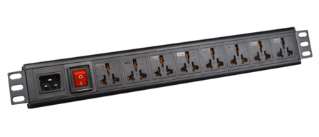 UNIVERSAL MULTI-CONFIGURATION 16 AMPERE 250 VOLT 8 OUTLET PDU POWER STRIP, 19" HORIZONTAL RACK MOUNT, (1.5U), ILLUMINATED D.P. SWITCH, IEC 60320 C-20 POWER INLET, METAL ENCLOSURE, 2 POLE-3 WIRE GROUNDING (2P+E). BLACK.

<br><font color="yellow">Notes: </font> 
<br><font color="yellow">*</font> Operating Temp. = -10C to  +60C.
<br><font color="yellow">*</font> Storage Temp. = -25C to +65C.
<br><font color="yellow">*</font> Plug adapter #30140-A available. Provides "Earth" grounding connection (2P+E) for CEE 7/7, CEE 7/4 European Schuko, French plugs used with universal power strips.
<br><font color="yellow">*</font> C-20 inlet accepts all C-19 power cords, connectors.
<br><font color="yellow">*</font> View Dimensional Data Sheet for mating European, British Plugs & China 16 Ampere ,10 Ampere plugs.<br><font color="yellow">*</font> Mounting brackets reversible for vertical mount applications.
<br><font color="yellow">*</font> Complete range of Universal Multi Configuration Power Strips. <a href="https://www.internationalconfig.com/multi-configuration-universal-power-strips-multiple-outlet-pdu-power-distribution-units.asp" style="text-decoration: none">Universal Power Strips Link</a>
<br><font color="yellow">*</font> Mating power cords listed below in related products. Scroll down to view.
