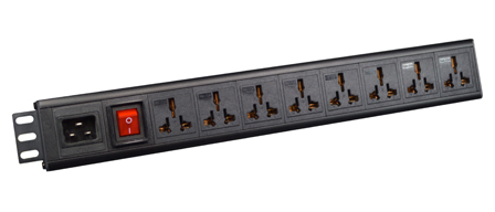 UNIVERSAL MULTI-CONFIGURATION 16 AMPERE 250 VOLT 8 OUTLET PDU POWER STRIP, 19" VERTICAL RACK / SURFACE MOUNT, (1.5U), ILLUMINATED D.P. SWITCH, IEC 60320 C-20 POWER INLET, METAL ENCLOSURE, 2 POLE-3 WIRE GROUNDING (2P+E). BLACK.

<br><font color="yellow">Notes: </font> 
<br><font color="yellow">*</font> Operating Temp. = -10�C to +60�C.
<br><font color="yellow">*</font> Storage Temp. = -25�C to +65�C.
<br><font color="yellow">*</font> Plug adapter #30140-A available. Provides "Earth" grounding connection (2P+E) for CEE 7/7, CEE 7/4 European Schuko, French plugs used with universal power strips.
<br><font color="yellow">*</font> C-20 inlet accepts all C-19 power cords, connectors.
<br><font color="yellow">*</font> View Dimensional Data Sheet for mating European, British Plugs & China 16 Ampere ,10 Ampere plugs.<br><font color="yellow">*</font> Mounting brackets reversible for horizontal mount applications.
<br><font color="yellow">*</font> Complete range of Universal Multi Configuration Power Strips. <a href="https://www.internationalconfig.com/multi-configuration-universal-power-strips-multiple-outlet-pdu-power-distribution-units.asp" style="text-decoration: none">Universal Power Strips Link</a>
<br><font color="yellow">*</font> Mating power cords listed below in related products. Scroll down to view.
