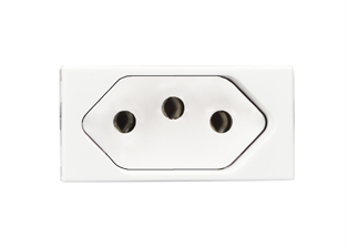 BRAZIL 10 AMPERE-250 VOLT NBR 14136-2002 TYPE N (BR2-10R) OUTLET, SHUTTERED CONTACTS, 2 POLE-3 WIRE GROUNDING (2P+E), 22.5mmX45mm MODULAR SIZE. WHITE. 

<br><font color="yellow">Notes: </font> 
<br><font color="yellow">*</font> Mounts on American 2X4 wall boxes, requires frame # 79170X45-N & # 79140X45-N wall plate (White, SS). 
<br><font color="yellow">*</font> Mounts on American 4X4 wall boxes, requires frame # 79210X45-N & # 79215X45-N wall plate (White) & blank 79590X45.
<br><font color="yellow">*</font> Mounts on European wall boxes (60mm on center), requires frame # 79250X45-N & wall plate # 79266X45-N.
<br><font color="yellow">*</font> Surface mount insulated wall boxes # 680601X45 series. Surface mount Metal wall boxes # 79240X45 series.
<br><font color="yellow">*</font> Surface mount weatherproof, IP66 rated. Requires frame # 730091X45 & # 74790X45 wall box.
<br><font color="yellow">*</font> Panel mount frames # 79110X45, # 79110X45-ALU. <a href="https://www.internationalconfig.com/catalog_pages/pg94.pdf" style="text-decoration: none" target="_blank"> Panel Mount Instruction Guide</a>

<br><font color="yellow">*</font> Not for use with #79100X45, 79100X45-ALU, 69580X45, 69582X45, 69582LX45, 79595X45, 79575X45 mounting frames.
<br><font color="yellow">*</font> Complete range of modular devices and mounting component options. <a href="https://www.internationalconfig.com/modular_electrical_devices.asp" style="text-decoration: none">Modular Devices Link</a>
 <br><font color="yellow">*</font> Wall plates, boxes, outlets, switches, modular GFCI/RCD and circuit breakers are listed below. Scroll down to view.