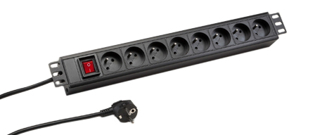 FRANCE, BELGIUM 16 AMPERE-250 VOLT CEE 7/5 (FR1-16R), 50/60HZ, 8 OUTLET PDU POWER STRIP, "19" IN. HORIZONTAL RACK MOUNT, 1.5U SIZE, METAL ENCLOSURE, ILLUMINATED DOUBLE POLE SWITCH, SHUTTERED CONTACTS, 2 POLE-3 WIRE GROUNDING (2P+E), 3.0 METER (9FT-10IN) CORD WITH SCHUKO CEE 7/7 (EU1-16P) ANGLE PLUG. BLACK. 

<br><font color="yellow">Notes: </font> 
<br><font color="yellow">*</font> Operating temp. = -10�C to +60�C.
<br><font color="yellow">*</font> Storage temp. = -25�C to +65�C.
<br><font color="yellow">*</font> All CEE 7/7 European plugs & power cords connect with France / Belgium outlets, sockets, connectors.
<br><font color="yellow">*</font> France, Belgium plugs, outlets, power cords, connectors, outlet strips, GFCI sockets listed below in related products. Scroll down to view.