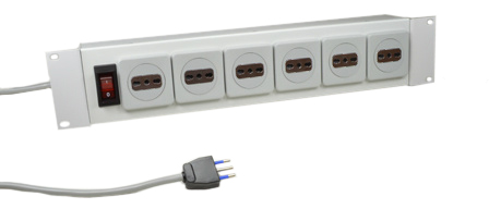 ITALY, CHILE 10 AMPERE-250 VOLT CEI 23-50 (S17) TYPE L, CEI 23-16 (S11) (IT1-10R, IT2-16R), 6 OUTLET PDU POWER STRIP, ILLUMINATED 10 AMP. DOUBLE POLE CIRCUIT BREAKER, METAL ENCLOSURE, HORIZONTAL RACK MOUNT, 2 POLE-3 WIRE GROUNDING (2P+E), 2.0 METER (6FT-7IN) CORD WITH ITALIAN (IT1-10P) PLUG. GRAY.

<br><font color="yellow">Notes: </font> 
<br><font color="yellow">*</font> Operating temp. = 0�C to +60�C.
<br><font color="yellow">*</font> Storage temp. = -10�C to +70�C.
<br><font color="yellow">*</font> Italy, Chile plugs, outlets, power cords, connectors, outlet strips, GFCI sockets listed below in related products. Scroll down to view.

