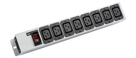 IEC 60320 C-19, C-20 PDU POWER STRIP, 8 OUTLETS, 15 AMPERE-240 VOLT, VERTICAL RACK/SURFACE MOUNT, METAL ENCLOSURE, ILLUMINATED 15 AMP. DOUBLE POLE CIRCUIT BREAKER, 2 POLE-3 WIRE GROUNDING (2P+E), IEC 60320 C-20 POWER INLET (15.7 INCHES) LONG. GRAY.

<br><font color="yellow">Notes: </font> 
<br><font color="yellow">*</font> Temp. range = -5�C to +25�C.
<br><font color="yellow">*</font> C20 power inlet connects with all C19 power cords, connectors.
<br><font color="yellow">*</font> IEC 60320 C19, C20 plugs, outlets, power cords, connectors, outlet strips are listed below in related products. Scroll down to view.
 