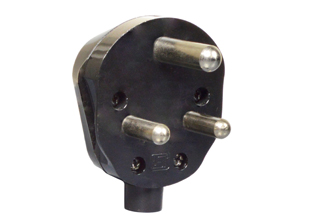 INDIA PLUG, 16 AMPERE-250 VOLT, IS 1293:2005 <font color="yellow"> TYPE M </font> (IN1-16P), REWIREABLE ANGLE PLUG, 2 POLE-3 WIRE GROUNDING (2P+E), TERMINAL SCREW TORQUE = 1.2Nm, MAX. CORD O.D. = 0.472" (12mm). BLACK.

<br><font color="yellow">Notes: </font>   
<BR><font color="yellow">*</font> ISI mark, BIS approved.
<BR><font color="yellow">*</font> Plug connects with India 16A-250V type M outlets (IN1-16R).  
<BR><font color="yellow">*</font> Power cords, plugs, outlets, GFCI/RCD sockets, PDU power strips, plug adapters listed below. Scroll down to view.


