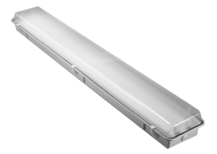 WEATHERPROOF, CORROSION PROOF (IP65 RATED) 120-277 VOLT 50/60HZ, 32 WATT FLUORESCENT LIGHT FIXTURE, (LESS LAMPS), ELECTRONIC RAPID START BALLAST. POLYESTER FIBERGLASS BODY, ACRYLIC PRISMATIC DIFFUSER, NEOPRENE GASKETED. SURFACE MOUNT.

<br><font color="yellow">Notes: </font> 
<br><font color="yellow">*</font> Requires (2) 32 watt bulbs, item #F32T8CW.