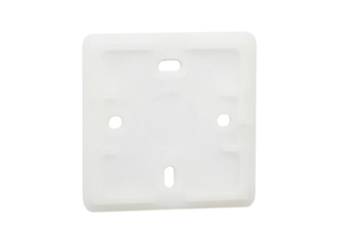 INSULATING BASE PLATE FOR MOUNTING OUTLET #70115-WHT OR 70115-BLK TO METAL OR OTHER SURFACES, COLOR TRANSLUCENT WHITE.

<br><font color="yellow"> Notes: </font> 
<br><font color="yellow">*</font> Operating temp. = -5C to +40C.
<br><font color="yellow">*</font> Material = Polyamid [nylon].
<br><br><font color="yellow">*</font> European Schuko connectors, plugs, inlets, outlets, GFCI/RCD sockets, power strips, power cords, plug adapters listed below in related products. Scroll down to view.