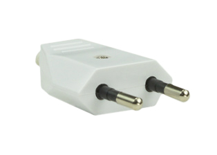 EUROPEAN, THAILAND, ASIA, SOUTH AMERICA EUROPLUG, SCREW TERMINALS, TYPE C REWIREABLE PLUG, 2.5A-250V, 4.0 mm DIA. PINS, CEE 7/16, CEI 23-16, SANS 164-5, 2 POLE-2 WIRE (2P), MAX. CORD O.D. = 0.300". WHITE.
  
<br><font color="yellow">Notes: </font> 
<br><font color="yellow">*</font> Accepts round & flat cord. Internal & external strain reliefs.




 