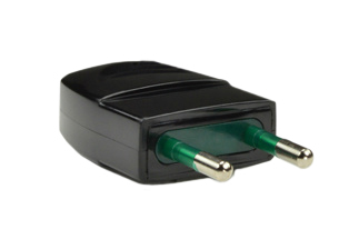 EUROPE, ITALY, INTERNATIONAL, SOUTH AFRICA, THAILAND, ASIA, SOUTH AMERICA 10A-250V REWIREABLE PLUG, SCREW TERMINALS, 4.0 mm DIA. PINS, CEE 7/16, CEI 23-50 (S10), SANS 164-6, 2 POLE-2 WIRE (2P), CORD GRIP RANGE = 0.315-0390". BLACK.
<BR> ACCEPTS ROUND & FLAT CORDAGE, INTERNAL & EXTERNAL STRAIN RELIEFS, IP20 RATED. IMQ APPROVAL, CE MARK.