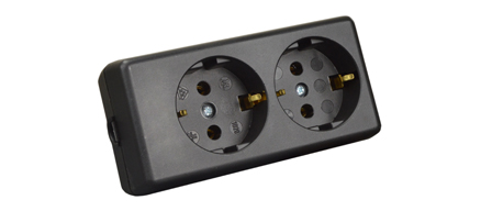 EUROPEAN SCHUKO 16 AMPERE-250 VOLT TYPE F CEE 7/3 (EU1-16R) DUPLEX IN-LINE CONNECTOR (REWIREABLE), IP20 RATED, 2 POLE-3 WIRE GROUNDING (2P+E), NYLON. BLACK. 

<br> <font color="yellow">Notes: </font> 
<br> <font color="yellow">*</font> View print for power supply cords or use 1.5mm� cordage. Max. O.D. = 8mm (0.315").
<br><font color="yellow">*</font> Select a European 16A-250V power cord.</font> <a href="https://internationalconfig.com/icc6.asp?item=81070" style="text-decoration: none">Power Cords Link</a>
<br> <font color="yellow">*</font> ROJ from cable, Strip three conductors 65mm (2.56").   
<br> <font color="yellow">*</font> Screw Torque: L + N Terminals = 0.4Nm, PE "Earth" = 0.4Nm, Cord Clamp = 0.6Nm.
<br> <font color="yellow">*</font> Temp. Range: Nylon (PA) Temp. rating = -40�C to +75�C., VDE Minimum Temp. rating = -5�C to +35�C. 
<br> <font color="yellow">*</font> European Schuko plugs, outlets, power cords, GFCI/RCD outlets, power strips, adapters listed below. Scroll down to view.