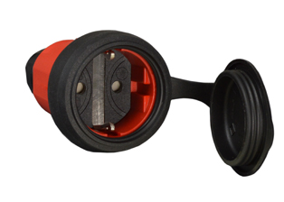EUROPEAN SCHUKO, GERMANY CONNECTOR, (EU1-16R) 16 AMPERE-250 VOLT CEE 7/3, DIN / VDE 0620, IEC 60884 TYPE F, REWIREABLE ELAMID PLASTIC CONNECTOR, 2 POLE-3 WIRE GROUNDING (2P+E), PROTECTIVE FLIP LID COVER, IP44 RATED, IK08 RATED, VDE T RATED (IMPACT RESISTANT), SHUTTERED CONTACTS, TERMINALS ACCEPT 2.5mm CONDUCTORS, MAX. CORD O.D. = 0.492" DIA., RED.

<br><font color="yellow">Notes: </font> 
<br><font color="yellow">*ELAMID Plastic Material Features:</font> -40�C to +80�C rated, UV protection, chemical and impact resistant.

<br><font color="yellow">*</font> European, Schuko Extension Cords, Type E, F, Weatherproof IP44, GFCI/RCD versions. View: <a href="https://internationalconfig.com/icc6.asp?item=European-Extension-Cords" style="text-decoration: none">European-Extension-Cords</a>. 


<br><font color="yellow">*</font> Watertight IP68/IP66 Locking Connector available # <a href="https://internationalconfig.com/icc6.asp?item=70361" style="text-decoration: none">70361</a>. Locking design also prevents accidental disconnect.
 
 