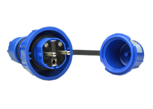 EUROPEAN SCHUKO, GERMAN, FRANCE, BELGIUM PLUG, IP66 / IP68 WATERTIGHT, 16 AMPERE-250 VOLT, CEE 7/7 (EU1-16P) TYPE E, F PLUG, REWIREABLE LOCKING PLUG, 2 POLE-3 WIRE GROUNDING (2P+E). BLUE.    

<br><font color="yellow">Notes: </font>   
<br><font color="yellow">*</font> # 70341-N Watertight Plug Locks onto Schuko Outlets / Connectors series # <a href="https://internationalconfig.com/icc6.asp?item=70361" style="text-decoration: none">70361</a>. Prevents accidental  disconnects.      
<br><font color="yellow">*</font> # 70341-N Watertight Plug Locks onto France, Belgium Outlets / Connectors series # <a href="https://internationalconfig.com/icc6.asp?item=71175" style="text-decoration: none">71175</a>. Prevents  accidental disconnects.       
<br><font color="yellow">*</font> # 70341-N Watertight Plug Locks onto Schuko Watertight Power Strip # <a href="https://internationalconfig.com/icc6.asp?item=71449" style="text-decoration: none">71449</a>. Prevents  accidental disconnects.       
<br><font color="yellow">*</font> Terminals accept 12AWG (4.0mm) conductors, Max. cord grip = 0.235"-0.750". Temp. range = -5�C to +40�C.  
<br><font color="yellow">*</font> European Schuko, France / Belgium watertight outlets, plugs, connectors listed below in related products. Scroll down to view.
