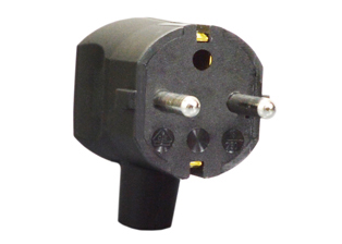 FRANCE, BELGIUM 16 AMPERE-250 VOLT ANGLE PLUG, CEE 7/7 TYPE E, F (FR1-16P), (4.8mm DIA. PINS), 2 POLE-3 WIRE GROUNDING (2P+E), MAX. CORD O.D. = 10mm (0.394"). BLACK.

<br><font color="yellow">Notes: </font> 
<br><font color="yellow">*</font> Temp. rating = -5�C to +35�C.
<br><font color="yellow">*</font> Terminal torque = L/N 0.4Nm, PE (Earth) 0.6Nm.
<br><font color="yellow">*</font> Conductor strip length = L/N 25mm, PE (Earth) 40mm.
<br><font color="yellow">*</font> France, Belgium plugs, outlets, In-line connectors, PDU socket strips, power cords, adapters are listed below in related products. Scroll down to view.
