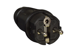 FRANCE, BELGIUM (FR1-16P) 16 AMPERE-250 VOLT CEE 7/7, DIN / VDE 0620, IEC 60884 TYPE E, F "ELAMID PLASTIC" PLUG (4.8mm DIA. PINS), 2 POLE-3 WIRE GROUNDING (2P+E), IP44 RATED, IK08 RATED, UV PROTECTION, CHEMICAL AND IMPACT RESISTANT, TERMINALS ACCEPT 2.5mm CONDUCTORS, MAX. CORD O.D. = 0.492" DIA., BLACK.

<br><font color="yellow">Notes: </font> 
<br><font color="yellow">*</font> <font color="yellow">ELAMID plastic material features:</font> -40�C to +80�C rated, UV protection, chemical and impact resistant.

<br><font color="yellow">*</font> Watertight IP68/IP66 Locking plug available # <a href="https://internationalconfig.com/icc6.asp?item=71341" style="text-decoration: none">71341</a>. Locking design also prevents accidental disconnect.
